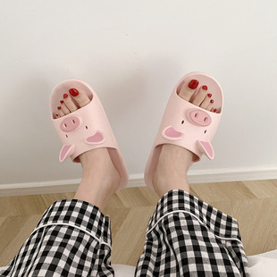 女666 ins可爱心情侣居家用舒适软底亲子室内洗澡凉拖鞋