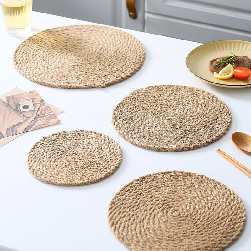 日式亚麻编织餐垫隔热垫碗垫防烫杯垫大号锅垫餐桌垫盘垫子桌面垫,餐饮具,餐垫,淘宝优惠券,粉丝福利购,淘宝优惠卷