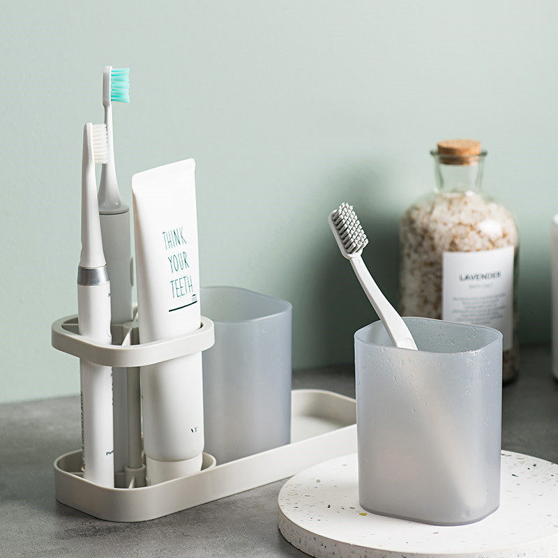 日式情侣双人刷牙杯套装漱口杯架牙刷架浴室牙膏收纳架电动牙具座,家庭/个人清洁工具,牙刷架/牙具座,淘宝优惠券,粉丝福利购,淘宝优惠卷