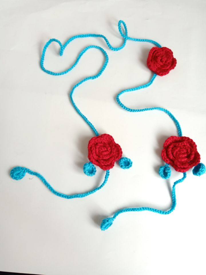 手钩毛线花朵甜美百搭腰带腰绳温柔风韩版项链花朵女士毛衣配件