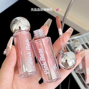pinkbear皮可熊小灯泡唇蜜裸色唇釉口红镜面水光女n08