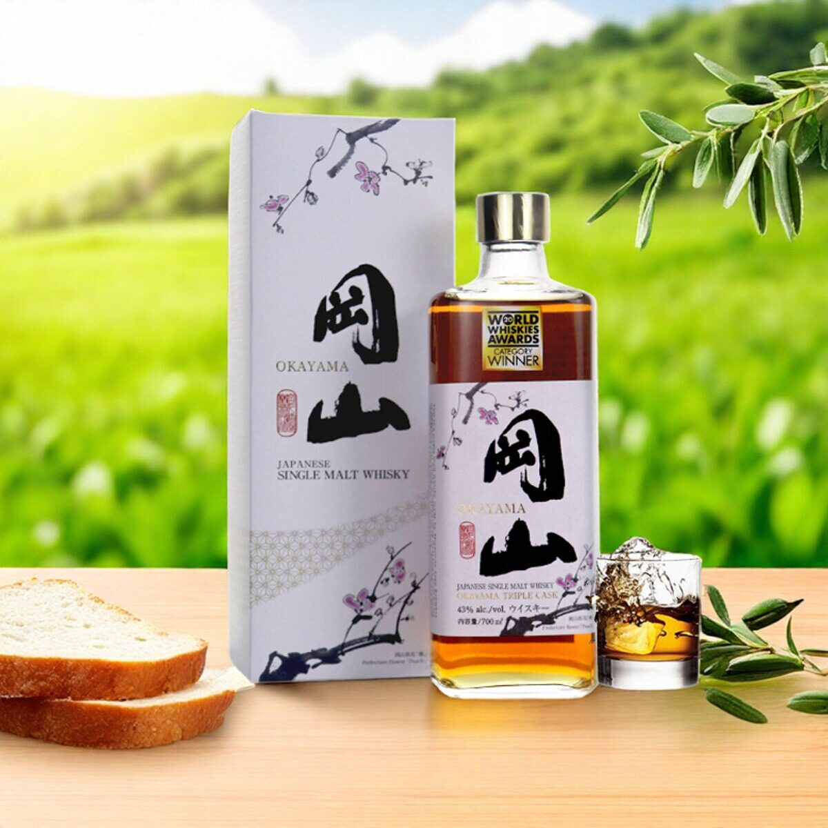冈山单一麦芽威士忌700ml Okayama宫下酒造日威日本进口洋酒正品