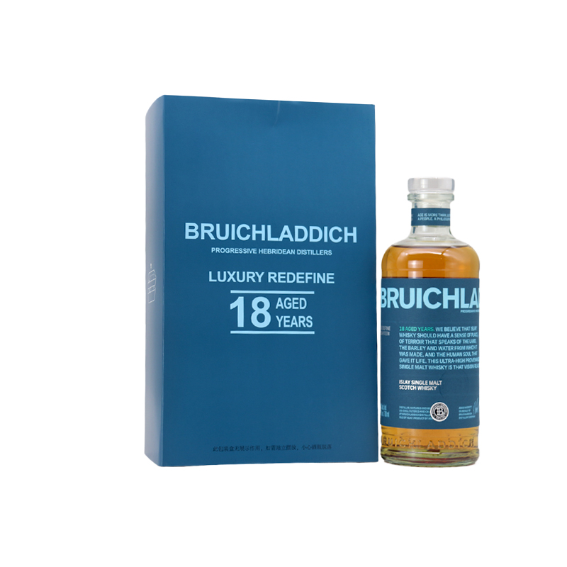 布赫拉迪18年700ml单一麦芽苏格兰威士忌洋酒烈酒英国进口正品