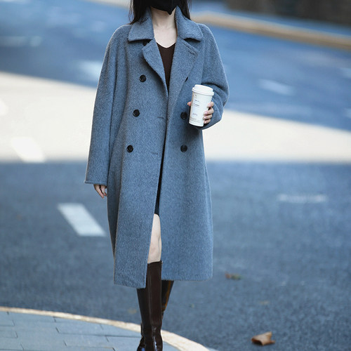 骆马绒中长款大衣外套
