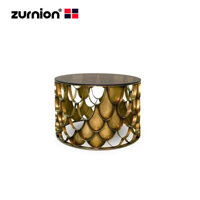 zurnion设计师家具kol center table锦鲤圆桌不锈钢客厅个性茶几