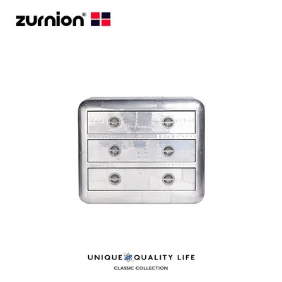 loft创意工业风AVIATOR BLACKHAWK CHEST铝皮箱边柜设计师储物柜