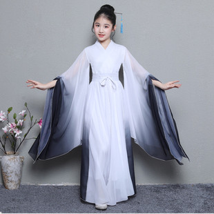 大童儿童古筝演出服女童古风古装成人舞蹈服古典表演服中国风时尚