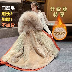 2023冬季新款派克服女可拆卸獭兔内胆貉子毛领中长款加厚皮草外套