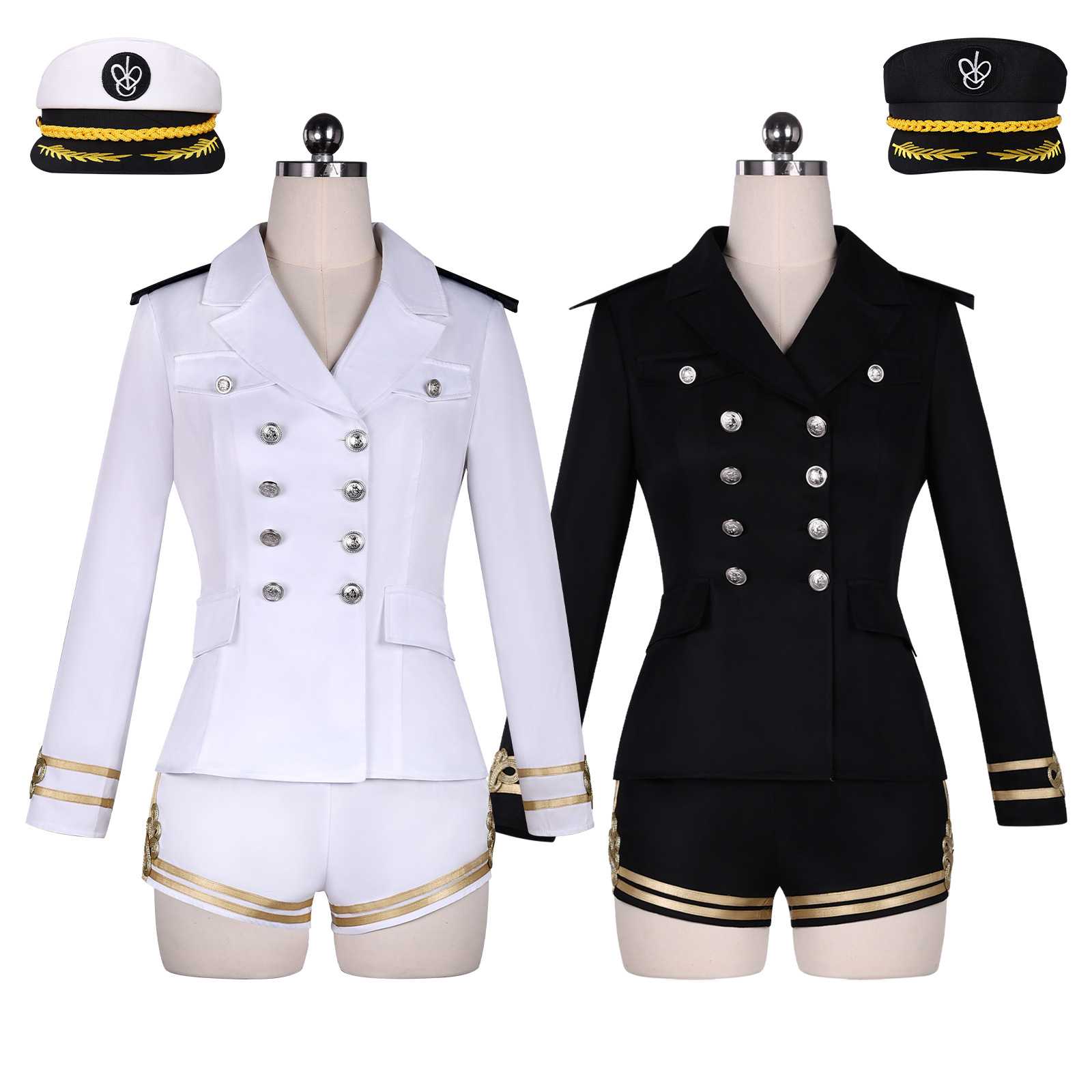伊萌张元英同款打歌服海军风cosplay套装白色双排扣水手制服cos服