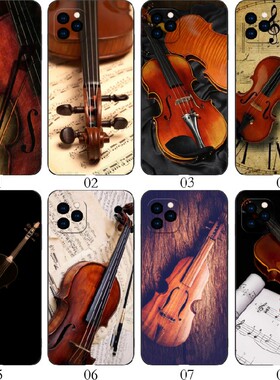 小提琴 适用iPhone苹果15/12/13/14/11/红米Note12/荣耀60 SE/Play 6T/6C/OPPO Find X3/pro/mini手机壳