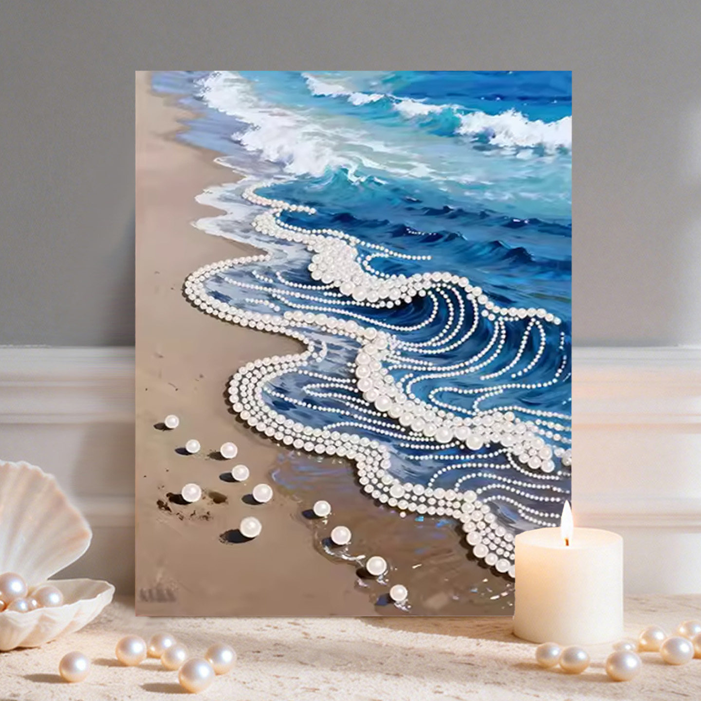 渊华 2026新款DIY珍珠画新中式手工制作立体客厅装饰