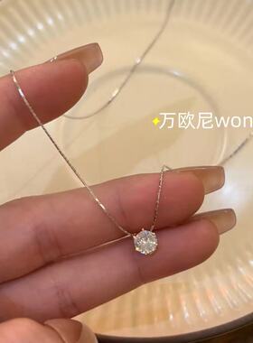 轻奢小众925银锆石锁骨链女款