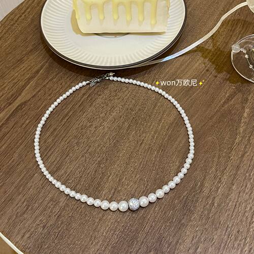 轻奢小众百搭珍珠锁骨链女款