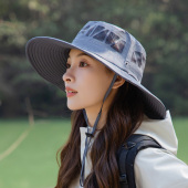 遮阳帽女夏季 防晒大帽檐户外登山渔夫帽男女露营钓鱼帽子西部牛仔