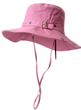 渔夫帽登山休闲女夏天大檐棉帽子