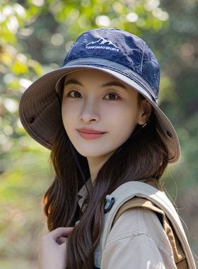 渔夫帽登山运动女夏天透气帽子