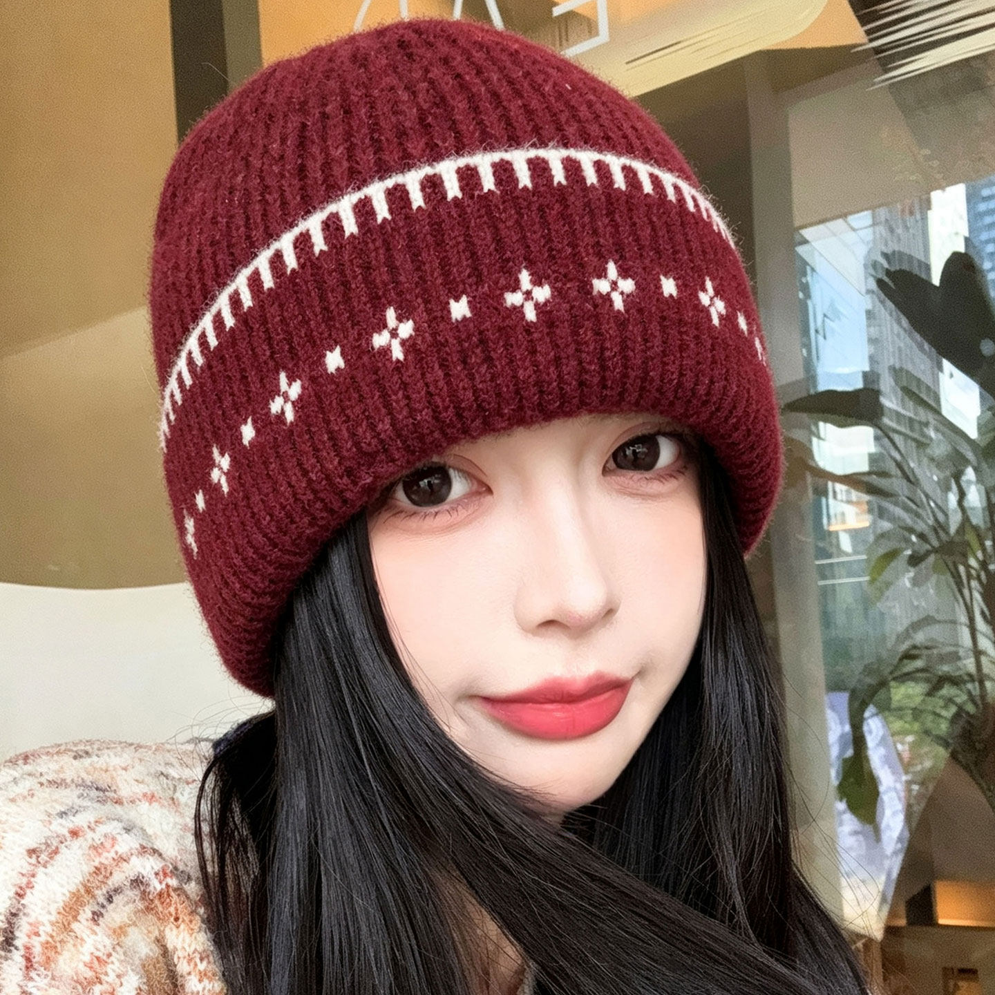 毛线帽子女秋冬天保暖针织帽加绒加厚骑车防寒套头帽2026新款冷帽