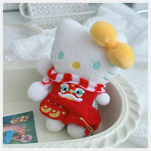 仅售衣服】现货KT娃衣衣服新年10CM玩偶换装替换新年醒狮背带裤