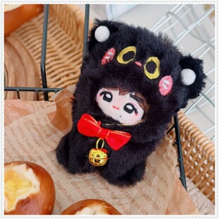 娃衣迷你衣服5cm娃衣娃帽5厘米7cm动物体海星体小着替黑猫连体衣