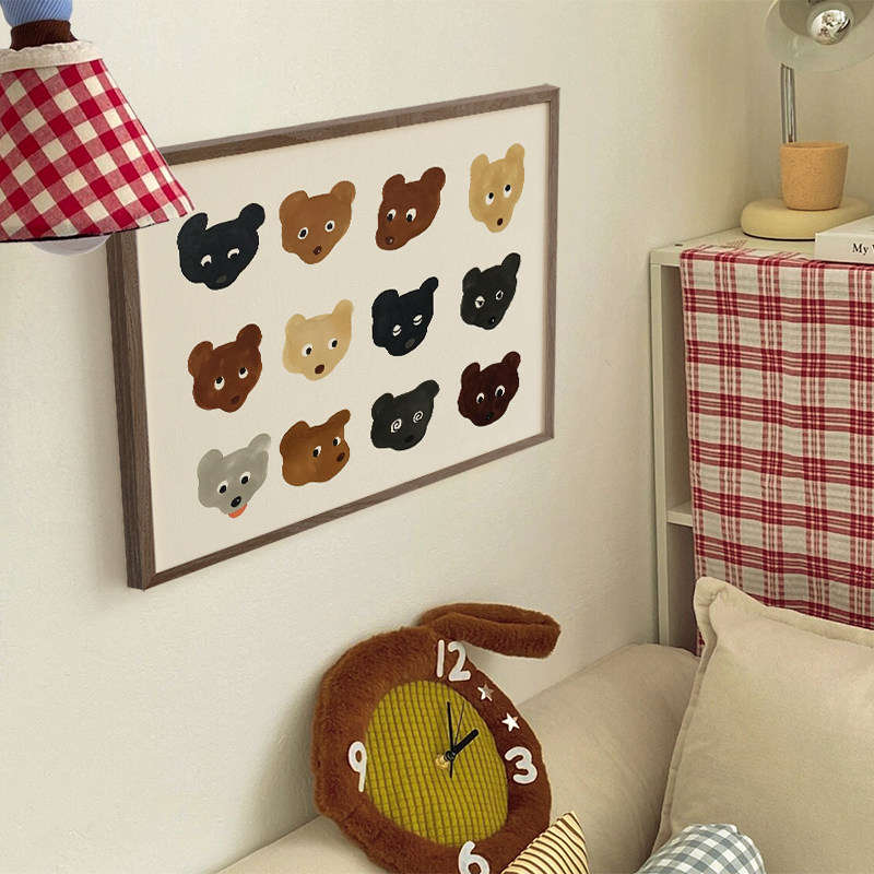 ins风电表箱装饰画开关遮挡治愈系卧室床头壁画可爱儿童房挂画熊,家居饰品,现代装饰画,淘宝优惠券,粉丝福利购,淘宝优惠卷