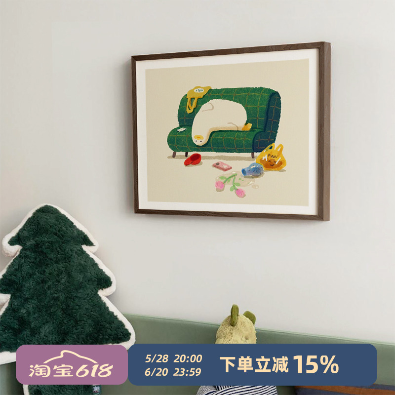 北欧ins入户玄关电表箱装饰画开关遮挡免打孔卧室儿童房趣味挂画图片