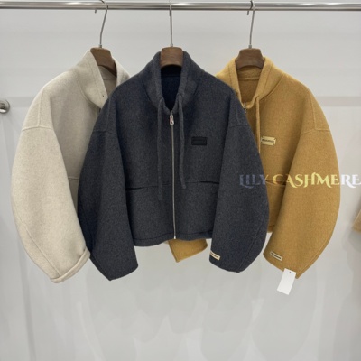 韩系双面羊绒大衣短款