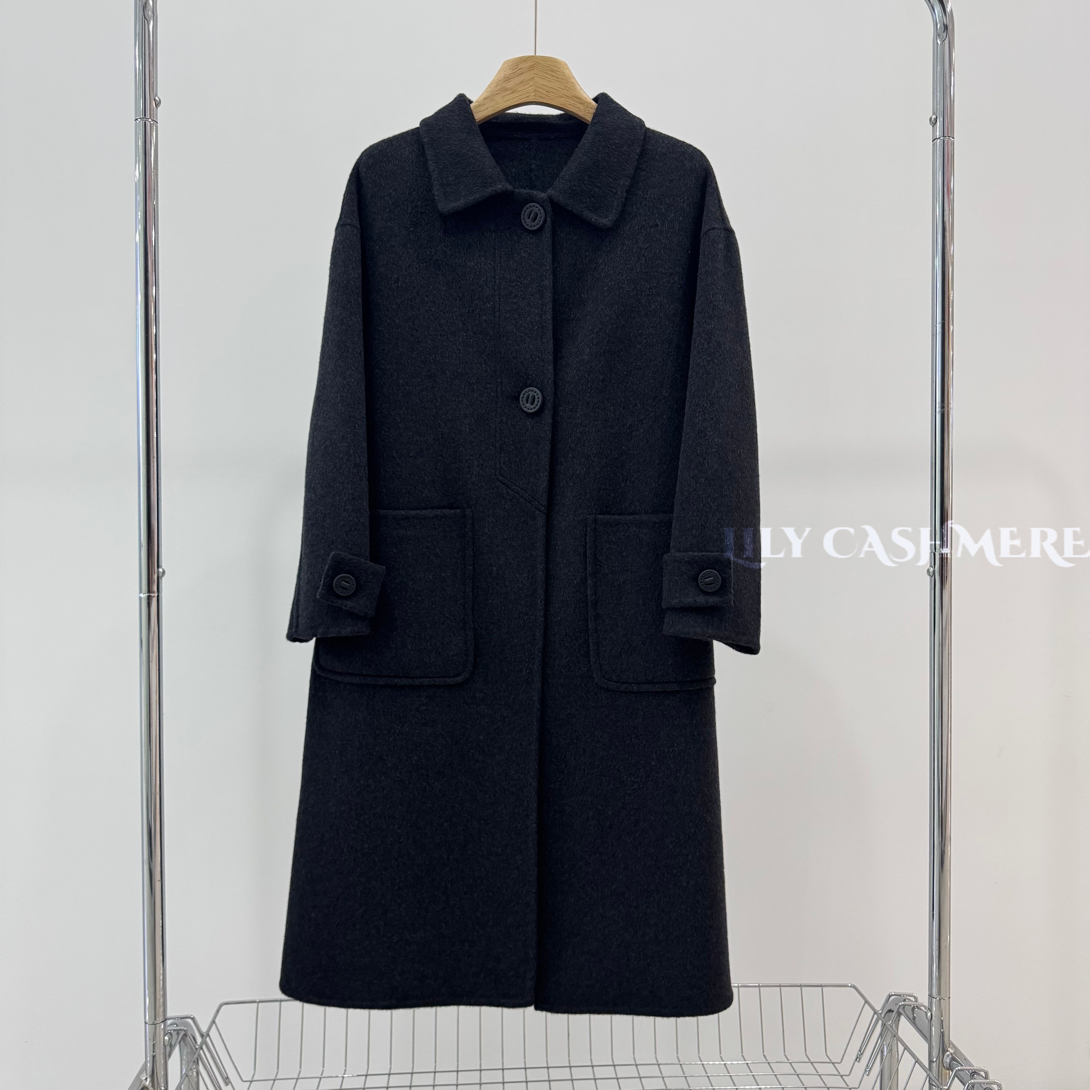 中长款单排扣双面羊绒大衣