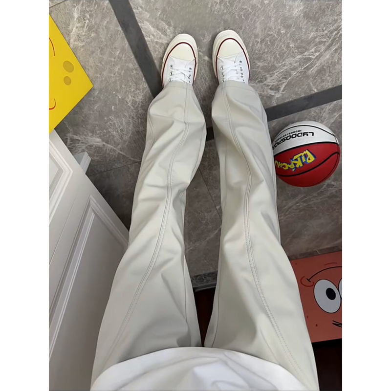美式微喇裤子男款夏季斜