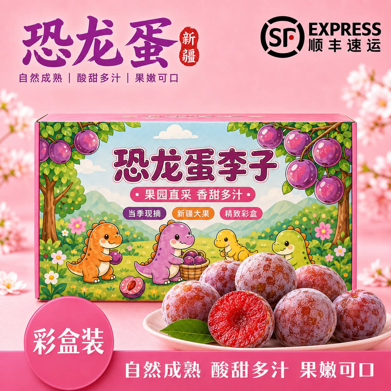 （顺丰京东）新疆恐龙蛋李子红心红肉新鲜水果当季孕妇酸脆甜礼盒