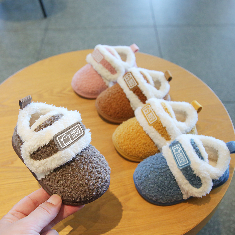 冬季新款宝宝学步鞋儿童棉拖鞋