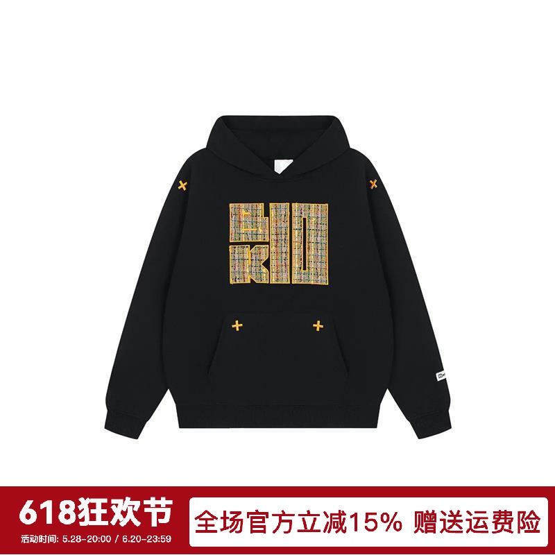 after home party 美式休闲印花设计感连帽衫套头宽松重磅卫衣
