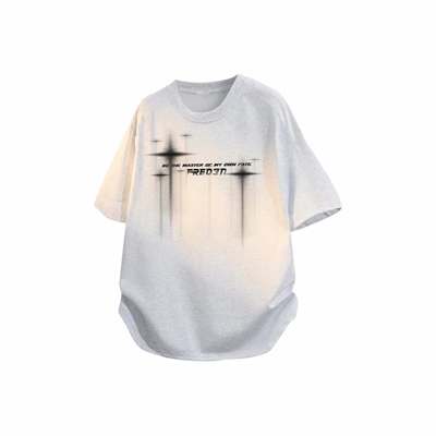 FREO3N 街头潮流虚幻四芒星印花创意设计字母短袖T恤 男女同款