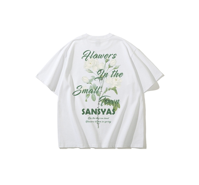 WORK木村 山茶花字母印花宽松短袖T恤 男女同款