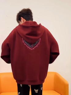 汪苏泷十万伏特演唱会同款 闪电爱心印花连帽拉链卫衣应援衣服外套