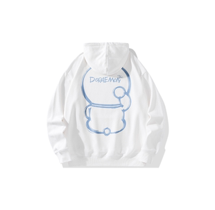 Doraemon哆啦A梦 机器猫线稿手绘涂鸦休闲连帽卫衣 男女同款