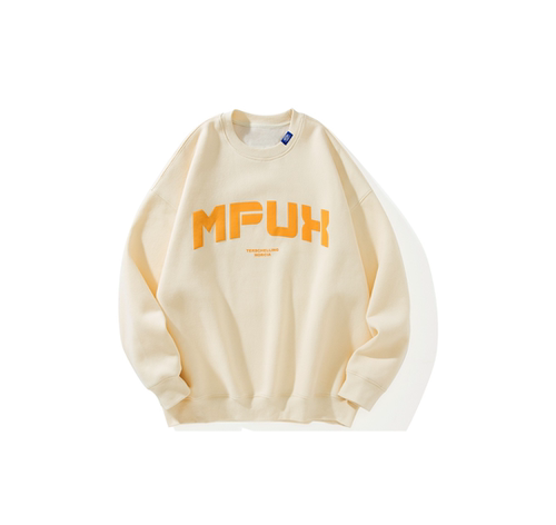 【何洛洛同款】 MPUX 字母印花宽松休闲圆领套头卫衣男女同款春季