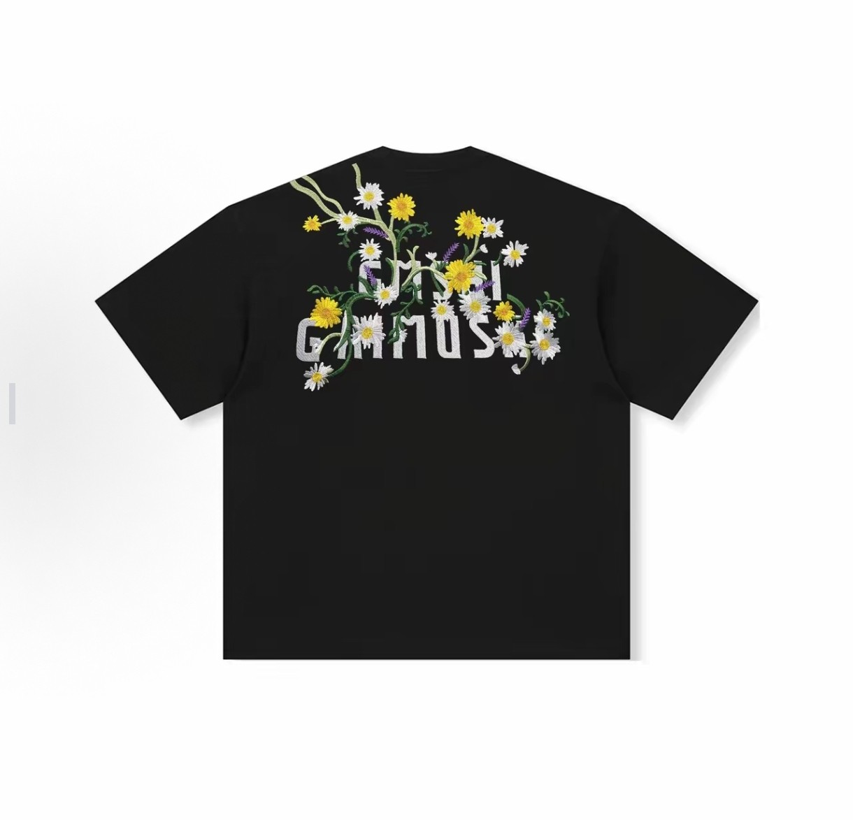 BTR 美式高街向日葵字母仿刺绣工艺设计印花短袖T恤 男女同款