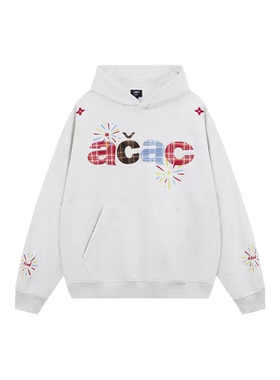 A chock 美式街头创意字母仿刺绣潮牌春秋连帽卫衣 男女同款