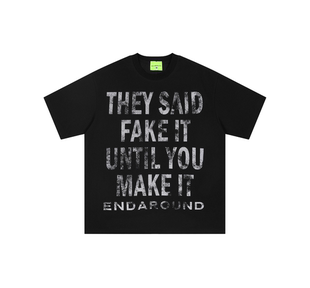 国潮美式 男女同款 复古潮流新款 T恤 字母印花宽松短袖 CUWU