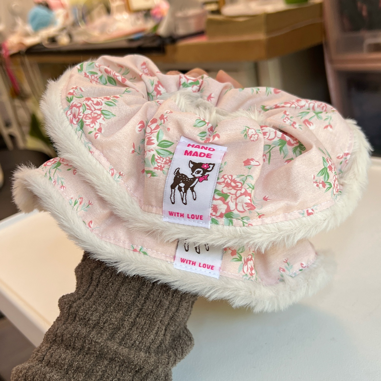 冬天也要粉嫩嫩宠物德文比熊约克夏保暖围脖猫狗布偶毛绒防脏围巾