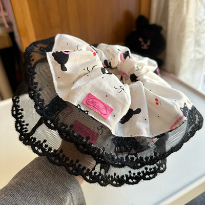 春季蕾丝黑粉宠物围巾布偶约克夏德文比熊防脏围兜猫狗口水巾围嘴