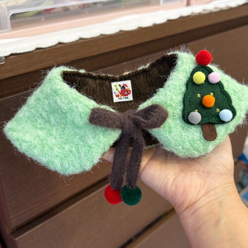 圣诞快乐呀宠物披风猫咪狗狗毛呢围兜布偶约克夏德文保暖围脖斗篷