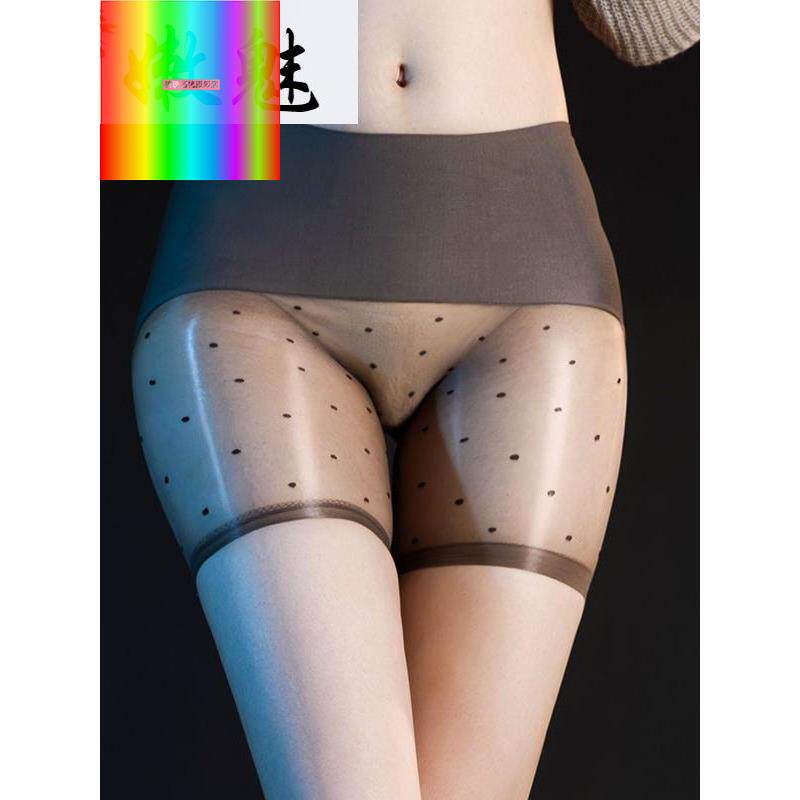 0D 울트라 얇은 원활한 오로라 복서 스타킹 세트 폴카 도트 반바지 부드러운 유성 속옷 여성을위한 섹시한 송아지 양말