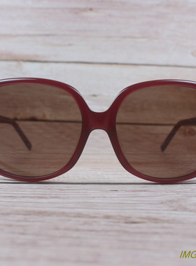 外贸正品进口大框酒红色太阳眼镜