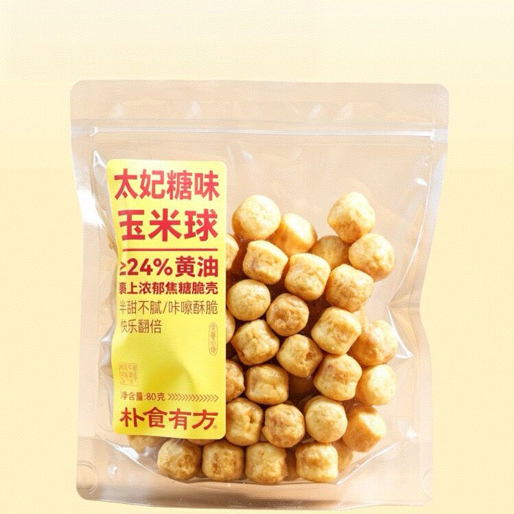 朴食有方太妃糖味玉米球80g*2袋非油炸膨化食品奶香黄油玉米脆图片
