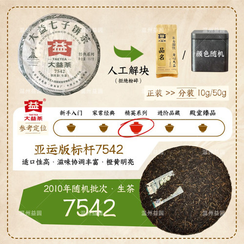 品鉴装2010年7542生茶