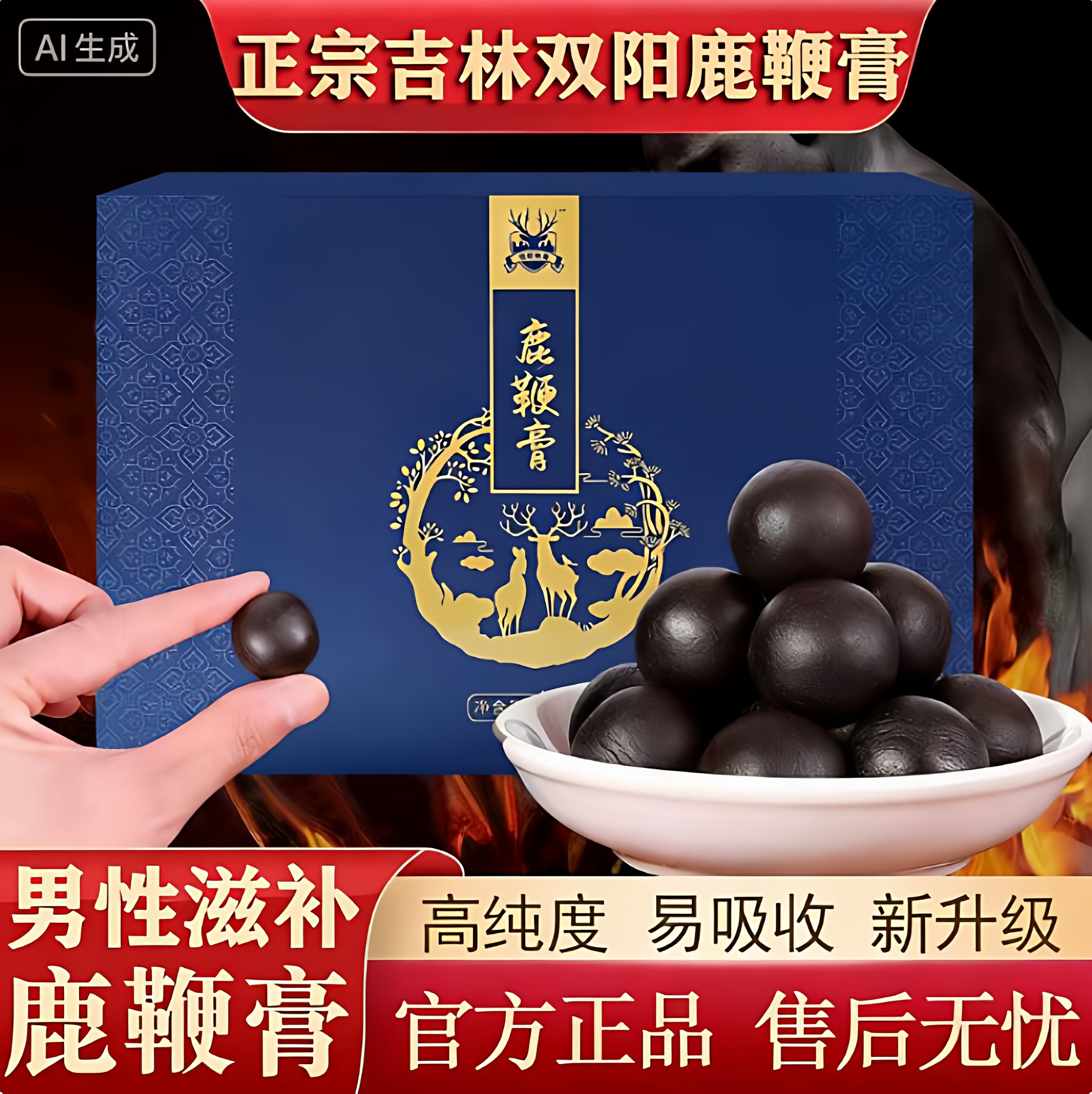 男士鹿鞭膏养精强肾正品官方旗舰店吉林长白山梅花鹿大补丸营养品