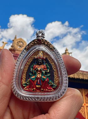 【藏玺物与悟/缘】藏银古法彩绘扎基拉姆擦擦吊坠赠挂绳 西藏直发