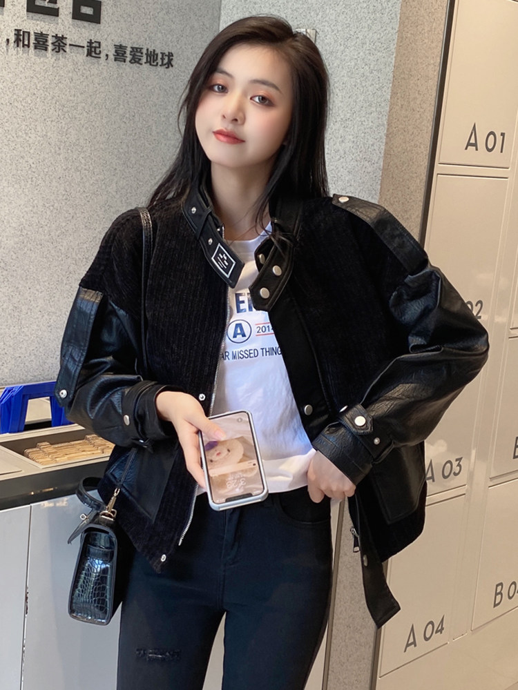 皮衣女款2025新款早秋气质小香风外套爆款加绒加厚机车酷飒风冬季,女装/女士精品,皮衣,淘宝优惠券,粉丝福利购,淘宝优惠卷