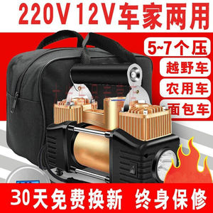 车载充气泵220V12V车用家用双缸高压打气泵汽车电动车游泳圈篮球